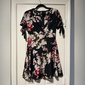 Parisian Works Black Floral Midi Dress